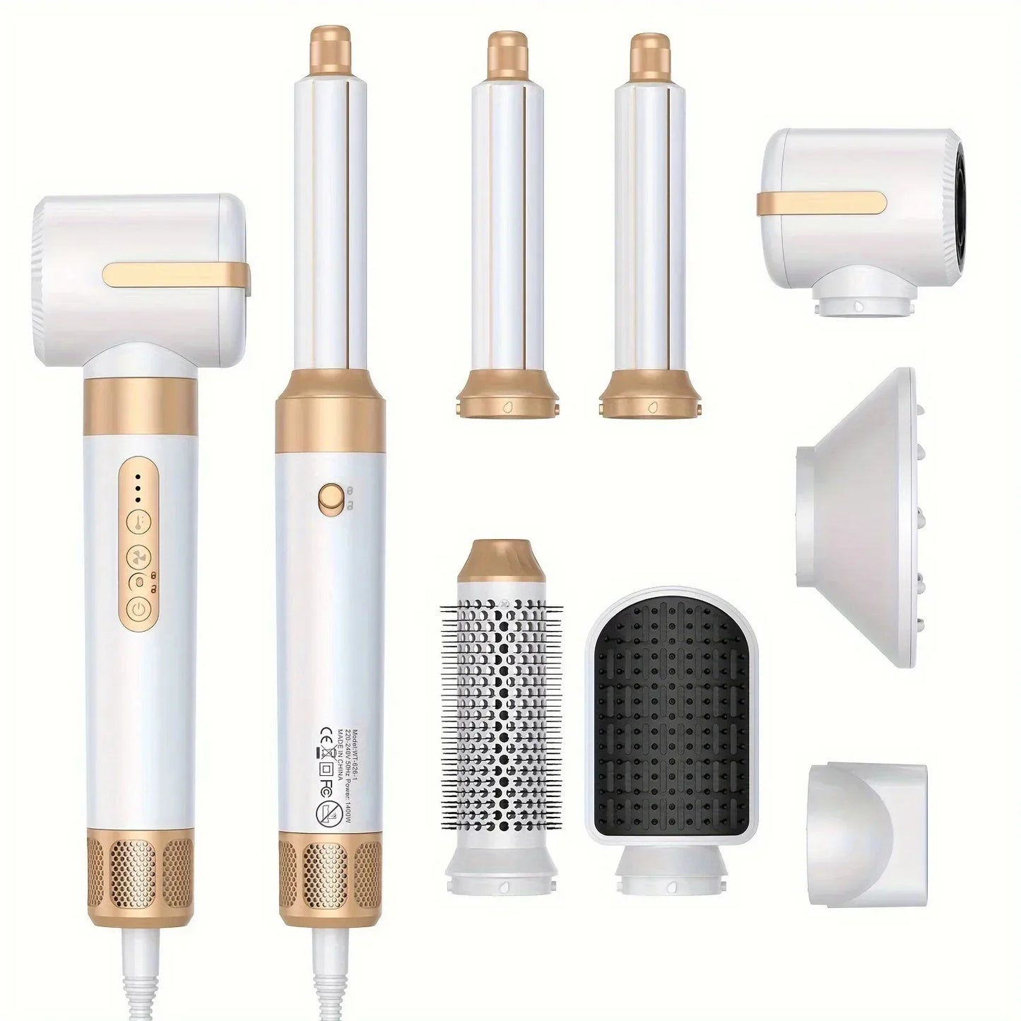 7 in 1 Hair Dryer Brush Brushless High Speed Hair Dryer with Diffuser Ionic Blow Dryer Hot Air Styling Comb Hair Curler