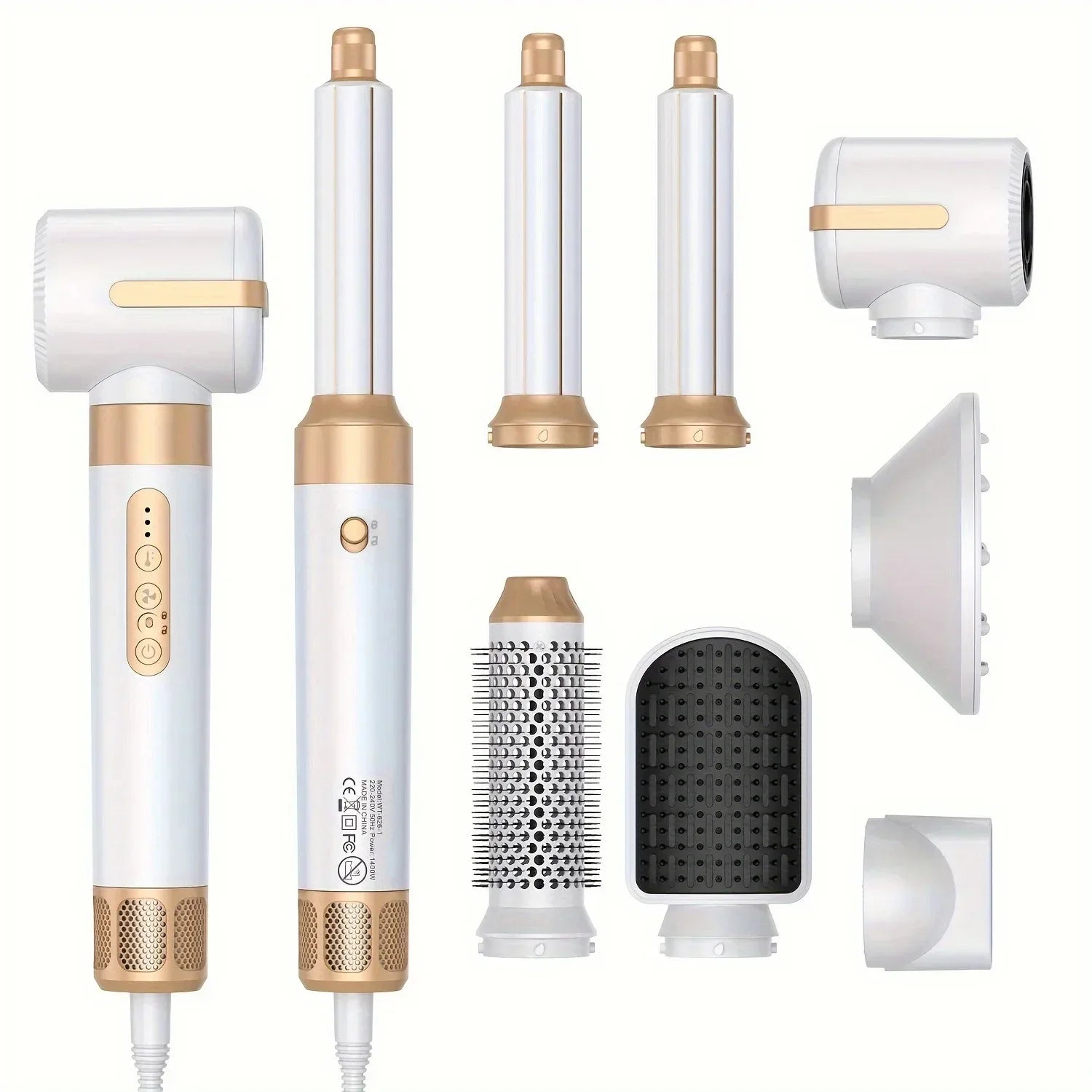 7 in 1 Hair Dryer Brush Brushless High Speed Hair Dryer with Diffuser Ionic Blow Dryer Hot Air Styling Comb Hair Curler